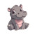 Baby Hippo Disney Sitting Vinyl Car Decal Sticker – Waterproof & UV-Resistant 4.0"