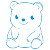 Bear 2D Line Niji Vinyl Car Decal Sticker – Waterproof & UV-Resistant 4.0"