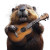 Beaver Ukulele Play Vinyl Car Decal Sticker – Waterproof & UV-Resistant 4.0"
