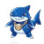 Blue Shark Suit Pg Vinyl Car Decal Sticker – Waterproof & UV-Resistant 4.0"
