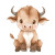 Cartoon Baby Buffalo Clipart Vinyl Car Decal Sticker – Waterproof & UV-Resistant 4.0"