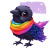 Cartoon Raven Cute Chibi Vinyl Car Decal Sticker – Waterproof & UV-Resistant 4.0"