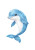 Chibi Dolphin Playful Blue Vinyl Car Decal Sticker – Waterproof & UV-Resistant 4.37"