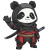 Chibi Panda Waving Vinyl Car Decal Sticker – Waterproof & UV-Resistant 4.0"