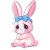 Chibi Pink Bunny Crying Vinyl Car Decal Sticker – Waterproof & UV-Resistant 4.0"