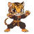 Chibi Tiger Martial Artist Vinyl Car Decal Sticker – Waterproof & UV-Resistant 4.0"