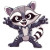 Cute Angry Raccoon Exoskeleton Vinyl Car Decal Sticker – Waterproof & UV-Resistant 4.0"