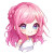 Cute Anime Chibi Pink Vinyl Car Decal Sticker – Waterproof & UV-Resistant 4.0"