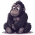 Cute Anime Gorilla Vinyl Car Decal Sticker – Waterproof & UV-Resistant 4.0"