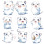 Cute Anime Hamster Expressions Vinyl Car Decal Sticker – Waterproof & UV-Resistant 4.0"