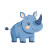 Cute Blue Rhinoceros Avatar Vinyl Car Decal Sticker – Waterproof & UV-Resistant 4.0"