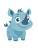 Cute Blue Rhinoceros Vector Vinyl Car Decal Sticker – Waterproof & UV-Resistant 4.0"