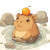 Cute Capybara Orange Head Vinyl Car Decal Sticker – Waterproof & UV-Resistant 4.0"