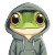 Cute Chibi Frog Hoodie Vinyl Car Decal Sticker – Waterproof & UV-Resistant 4.0"
