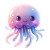 Cute Chibi Jellyfish White Vinyl Car Decal Sticker – Waterproof & UV-Resistant 4.0"