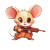 Cute Chibi Mouse Ak Vinyl Car Decal Sticker – Waterproof & UV-Resistant 4.0"