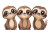 Cute Chibi Sloths Vector Vinyl Car Decal Sticker – Waterproof & UV-Resistant 5.75"