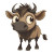 Cute Chibi Wildebeest Vinyl Car Decal Sticker – Waterproof & UV-Resistant 4.0"