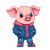 Cute Colorful Baby Pig Vinyl Car Decal Sticker – Waterproof & UV-Resistant 4.0"