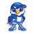 Cute Falcon Mascot Blue Vinyl Car Decal Sticker – Waterproof & UV-Resistant 4.0"