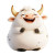 Cute Fatty Fluffy Cow Vinyl Car Decal Sticker – Waterproof & UV-Resistant 4.0"