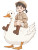 Cute Girl Duck Vector Vinyl Car Decal Sticker – Waterproof & UV-Resistant 4.0"