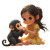 Cute Girl Playing Monkey Vinyl Car Decal Sticker – Waterproof & UV-Resistant 4.0"