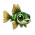 Cute Green Perch Chibi Vinyl Car Decal Sticker – Waterproof & UV-Resistant 4.0"