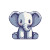 Cute Pixel Elephant Vinyl Car Decal Sticker – Waterproof & UV-Resistant 4.0"