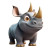 Cute Rhino 3D Cartoon Vinyl Car Decal Sticker – Waterproof & UV-Resistant 4.0"