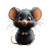 Cute Tiny Black Mouse Vinyl Car Decal Sticker – Waterproof & UV-Resistant 4.0"