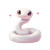 Cute White Snake Heart Vinyl Car Decal Sticker – Waterproof & UV-Resistant 4.0"