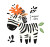 Cute Zebra Matisse Style Vinyl Car Decal Sticker – Waterproof & UV-Resistant 4.25"