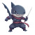 Fantasy Ninja Shark Character Vinyl Car Decal Sticker – Waterproof & UV-Resistant 4.0"