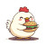 Fat Chicken Hamburger Vinyl Car Decal Sticker – Waterproof & UV-Resistant 4.0"