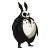 Fat Rabbit Bug Mask Vinyl Car Decal Sticker – Waterproof & UV-Resistant 4.0"