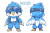 Futuristic Chibi Blue Mascot Vinyl Car Decal Sticker – Waterproof & UV-Resistant 6.0"