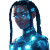 Futuristic Woman Glowing Braids Vinyl Car Decal Sticker – Waterproof & UV-Resistant 4.0"