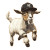 Gangster Goat Baseball Cap Vinyl Car Decal Sticker – Waterproof & UV-Resistant 4.0"