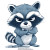Grumpy Raccoon Cartoon Vinyl Car Decal Sticker – Waterproof & UV-Resistant 4.0"