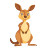 Kangaroo Cartoon Flat Design Vinyl Car Decal Sticker – Waterproof & UV-Resistant 4.0"