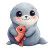 Kawaii Seal Pup Fish Plushie Vinyl Car Decal Sticker – Waterproof & UV-Resistant 4.0"