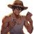 Man Straw Hat Cards Vinyl Car Decal Sticker – Waterproof & UV-Resistant 4.0"