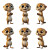 Meercat Character Poses Expressions Vinyl Car Decal Sticker – Waterproof & UV-Resistant 4.0"