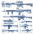 Military Weapons Blueprint Vinyl Car Decal Sticker – Waterproof & UV-Resistant 4.0"