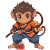 Monkey God Anime Style Vinyl Car Decal Sticker – Waterproof & UV-Resistant 4.0"