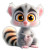 Playful 3D Lemur Striped Tail Vinyl Car Decal Sticker – Waterproof & UV-Resistant 4.0"