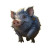 Plump Blue Gray Boar Vinyl Car Decal Sticker – Waterproof & UV-Resistant 4.0"