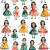 Kitsch Pattern Dolls Vinyl Car Decal Sticker – Waterproof & UV-Resistant 4.0"