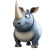 Rhino Cartoonish Vinyl Car Decal Sticker – Waterproof & UV-Resistant 4.0"